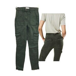 H&M Cargo Pants Skinny Ankle High Waisted Lyocell Blend Green Women 2